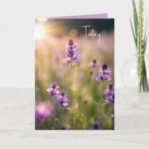 Purple Wildflowers Thinking of You Card