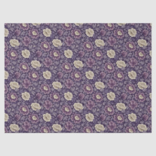 Purple William Morris Style Floral  Tissue Paper