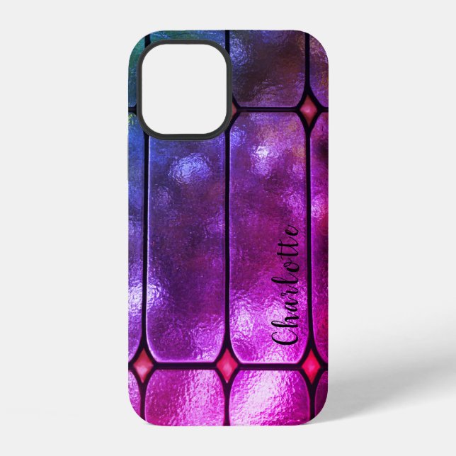 Purple Window Personalised iPhone 12 Case (Back)