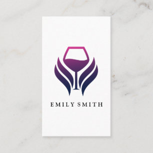 Purple Wine Logo Modern Business Card