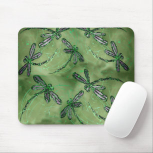 Purple Winged Dragonflies Mouse Mat