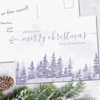Purple Winter Forest Holiday Moving Announcement
