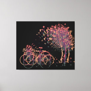 Purple Winter Leaves Trees Canvas Print