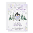 Purple Winter Penguin Baby Shower