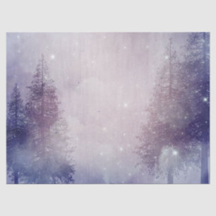 Purple Winter Pine Tree Forest Decoupage Tissue Paper