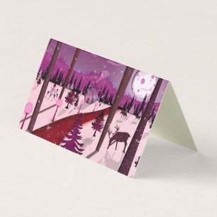 Purple Winter Scene 25 Pack Christmas Cards