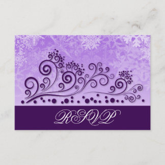Purple Winter Snowflake Wedding RSVP Cards