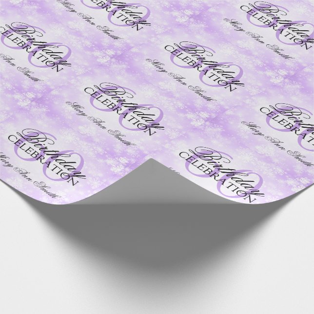 Purple Winter Wonderland 60th Birthday Party Wrapping Paper (Corner)
