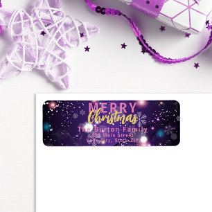 Purple Winter Wonderland Christmas Return Address