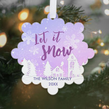 Purple Winter Wonderland Let it Snow Holiday