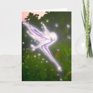 Purple Wisp faerie - Greeting Card
