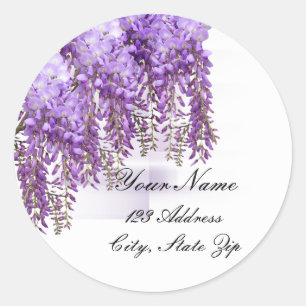 Purple Wisteria Address Sticker
