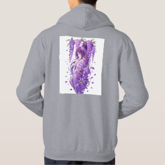 Purple Wisteria Anime Girl Art Hoodie