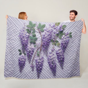 Purple Wisteria Design Fleece Blanket