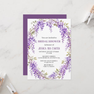 Purple Wisteria Floral Garden Bridal Shower Invitation