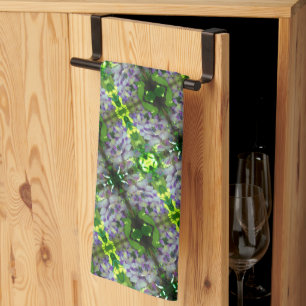 Purple Wisteria Flower Abstract Pattern       Tea Towel