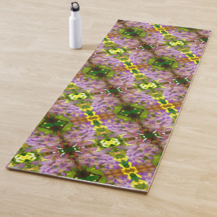 Purple Wisteria Flower Abstract Pattern Yoga Mat
