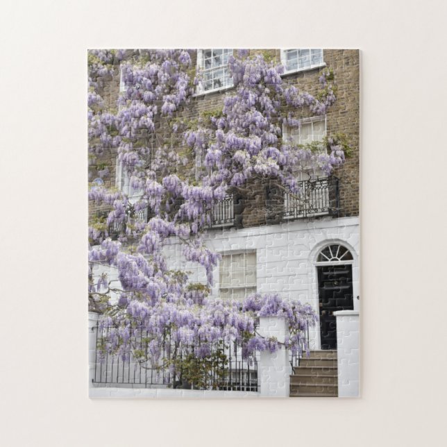 Purple Wisteria Flowers Kensington Chelsea London Jigsaw Puzzle (Vertical)