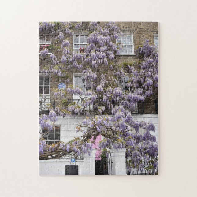 Purple Wisteria Flowers Kensington Chelsea London Jigsaw Puzzle (Vertical)