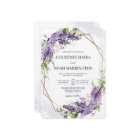 Purple Wisteria Geometric Wedding Invitation