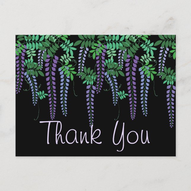 Purple Wisteria Japanese Floral Kimono Postcard (Front)