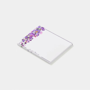 Purple wisteria personalised post-it notes