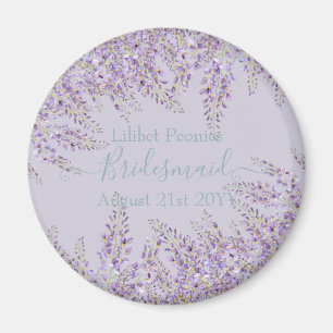 Purple Wisteria Sage Floral Garden Wedding Magnet