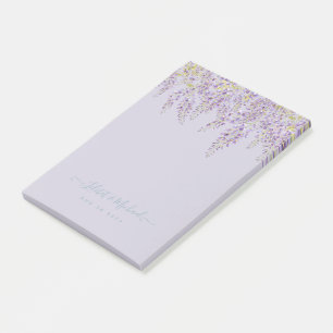Purple Wisteria Sage Floral Garden Wedding Post-it Notes