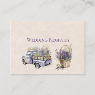 Purple Wisteria Vintage Truck Wedding Registry Enclosure Card