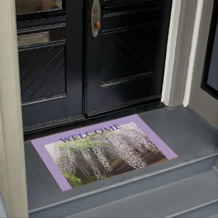 Purple Wisteria WELCOME Cust. Doormat