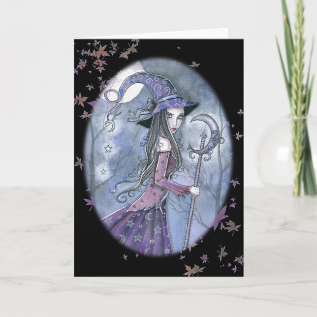 Purple Witch Halloween Card by Molly Harrison (Front)