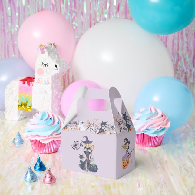 Purple Witch Hat Halloween Spooky Magical Favour Box (Party)