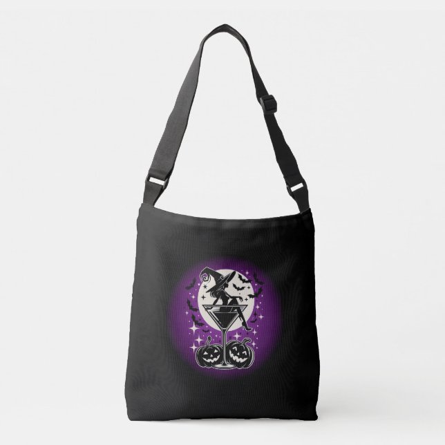Purple Witch Martini Crossbody Bag (Front)