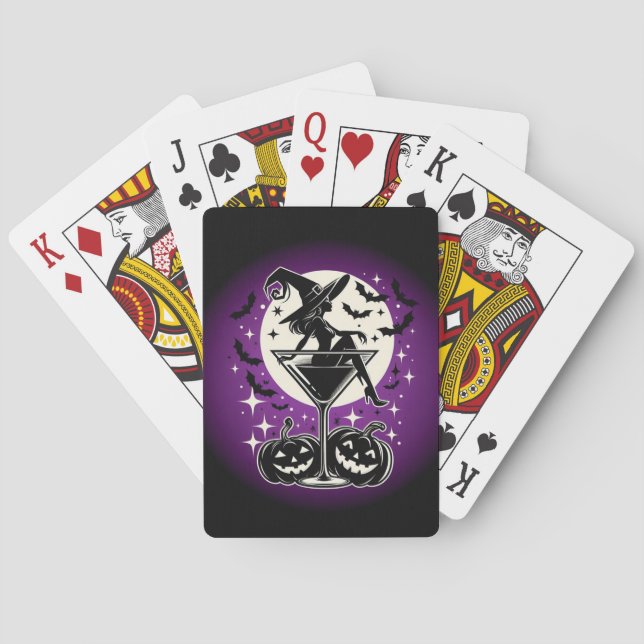 Purple Witch Martini Playing Cards (Back)