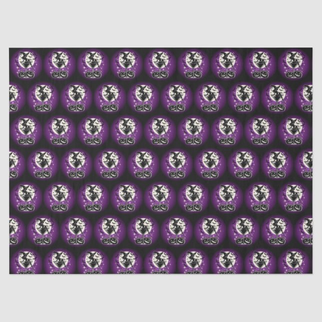 Purple Witch Martini Tissue Paper (Front)