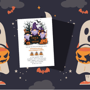 Purple Witch Trick or Treat Halloween Party Invitation