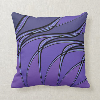 Purple with Black Lines Abstract Throw Pillow