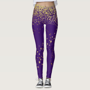 Purple with Gold Accent Leggings