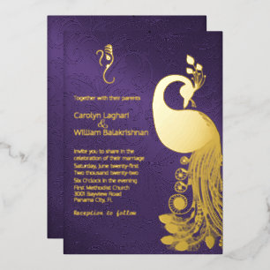 Purple with Gold Peacock and Ganesha Wedding 