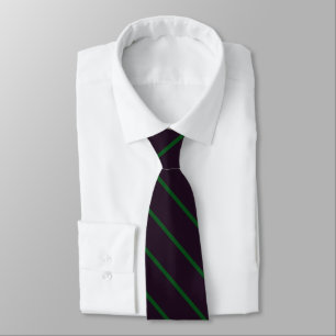purple with green diagonal striped classic tie