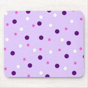 Purple with Pink Polka Dots Mouse Mat