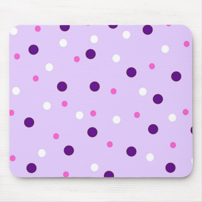 Purple with Pink Polka Dots Mouse Mat (Front)