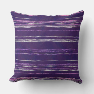 Purple with Streaks of White Throw Pillow