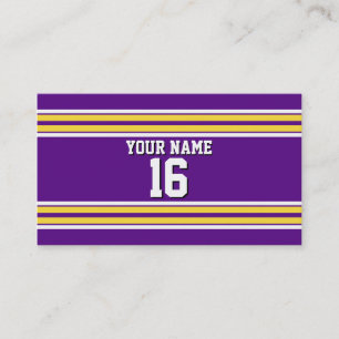 Purple with Yellow White Stripes Team Jersey Business Card