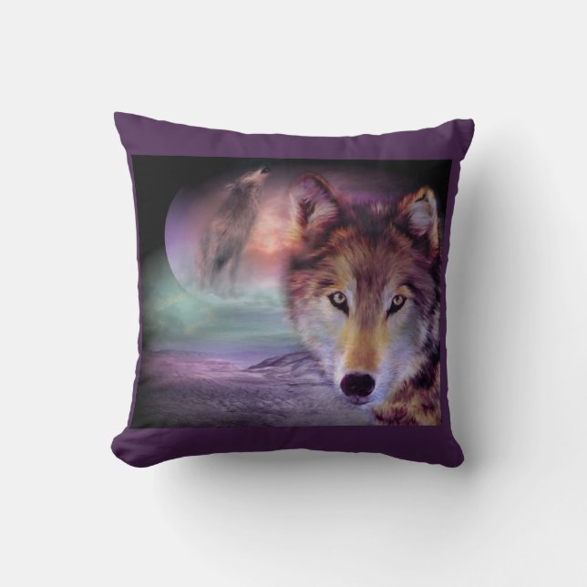 Purple Wolf Cushion (Front)