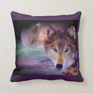 Purple Wolf Cushion
