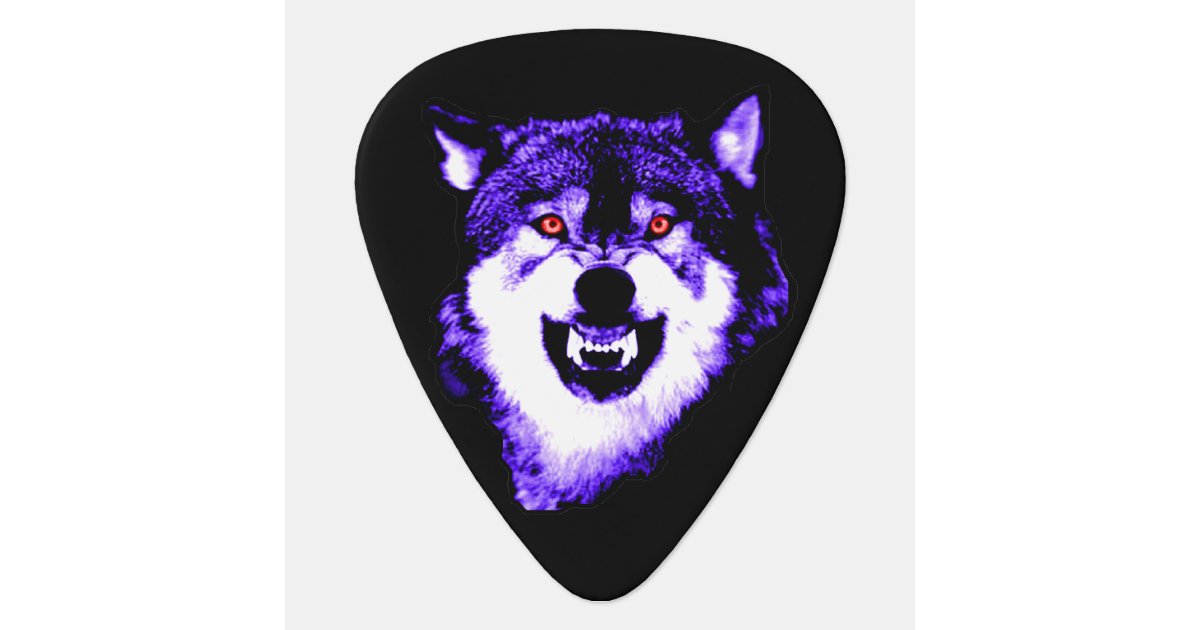 PURPLE WOLF GUITAR PICK Zazzle