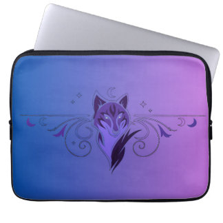 Purple wolf laptop sleeve