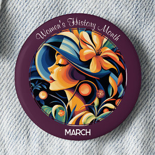 Purple Women's History Month 6 Cm Round Badge
