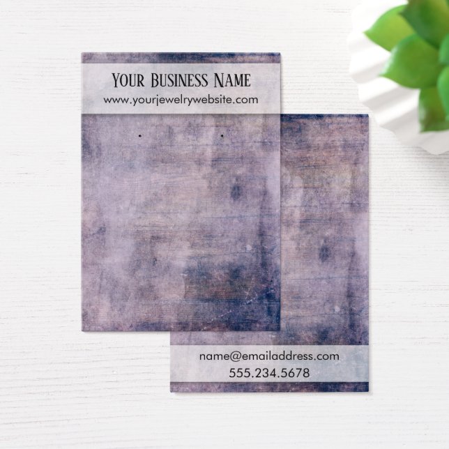 Purple Wood Grain Earring Holder Display Cards (Desk)